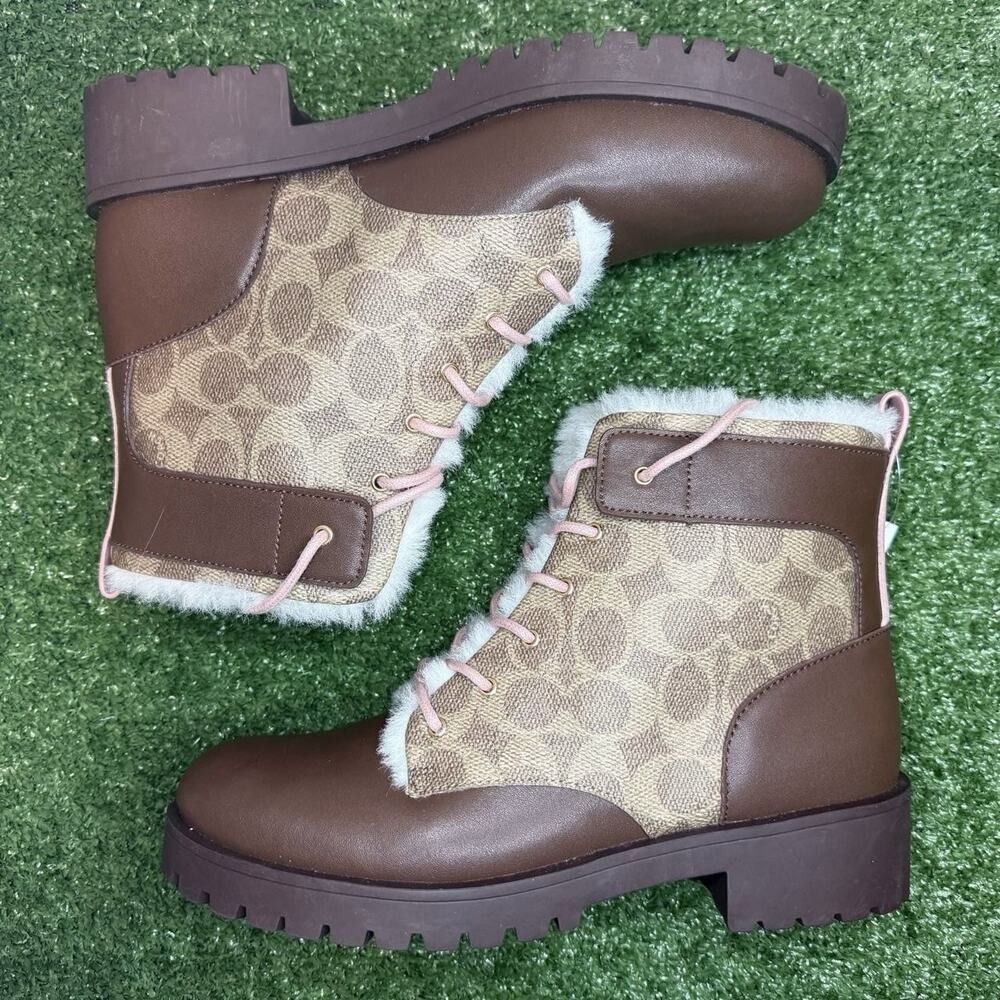 COACH Lorraine Signature Brown Boots Womens 7.5B CW711 New Without Box